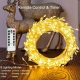 100FT Firecracker String Lights 1000 LED Warm White Plug in Indoor Silver Wire Cluster - Decorative Outdoor Light | Lumora