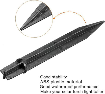 MECCANIXITY Plastic Ground Spikes 8.2 Inch Landscape Stakes Light Replacement for Solar Torch Lamps of Garden Pathway, Pack of 24