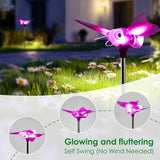 Outdoor Solar Lights for Yard, Self Swing Purple Solar Butterfly Lights, 1800mAh Waterproof Garden Lights Auto | Lumora