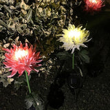 2Pcs LED Solar Garden Lights Flower Shape Ground Stake Decorative Yard Lighting Pink White for Lawn Patio Outdoor | Lumora