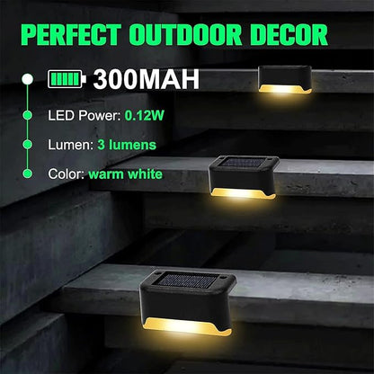 Solar Deck Lights Outdoor 18 Pack, Outdoor Lights Waterproof Led Lights for Outdoor Stairs,Yard, Fence, Patio(Warm White)