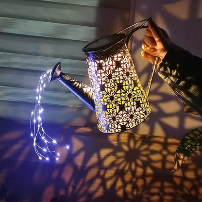 VOOKRY Watering Can with Lights, Large Hanging Solar Lights Outdoor Waterproof, Decorative Retro Metal Solar Garden Decor for Outside Patio Yard Porch Lawn, Gardening Gifts for Women Mom Grandma