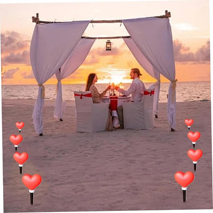 Pathway Lighting, Valentines Day Decorations, 4PCS/Set Waterproof Heart Solar Lights Outdoor, Valentines Day Decor Heart Shaped Light for Garden Pathway Flowerbed Porch Walkway