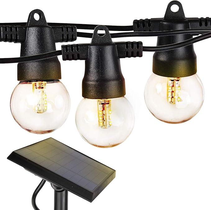 Brightech Ambience Pro 27 Ft Solar Powered Outdoor String Lights Bundled with One Extra v