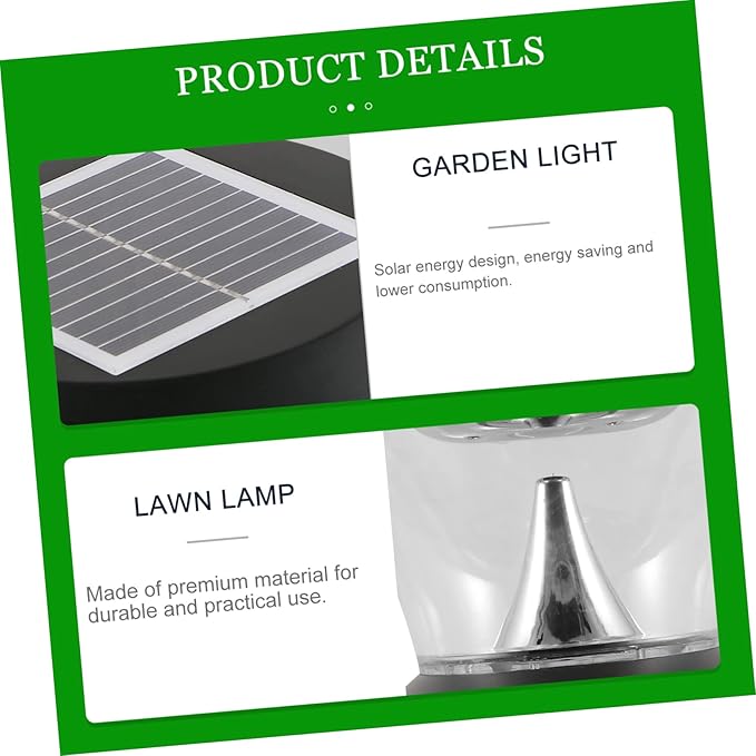 Veemoon LED Solar Garden Light Round Outdoor Lawn Landscape Lamp Weather Resistant for Patio Pathway Decor