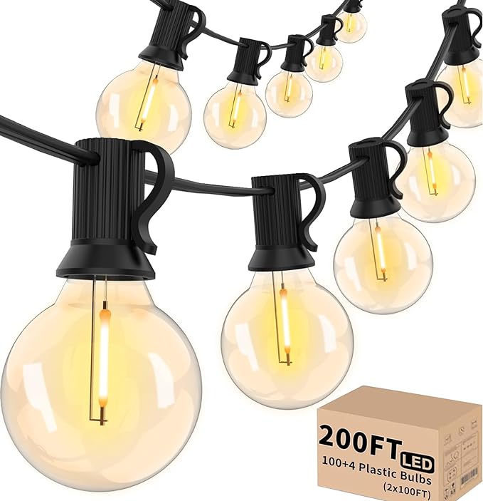 Svater Outdoor String LED Lights 200FT with 150FT S14 Commercial Grade String Lights | Lumora