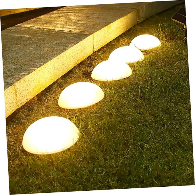 NUOBESTY Garden Decor Solar Pathway Light Easy to Move Solar Lawn Lamp No Tools Required Hemisphere Shape