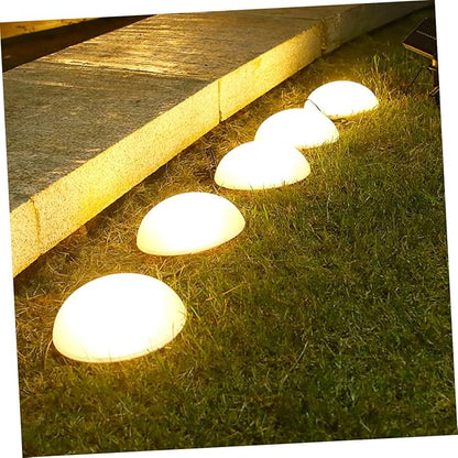 NUOBESTY Garden Decor Solar Pathway Light Easy to Move Solar Lawn Lamp No Tools Required Hemisphere Shape