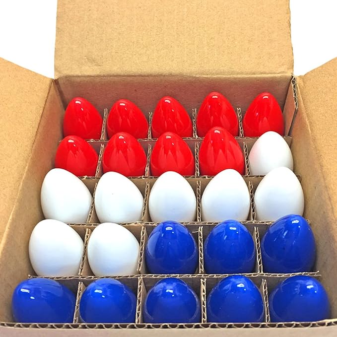 EST. LEE DISPLAY L D 1902 Indoor ＆ Outdoor String Light C7 Ceramic 4TH of July Steady Replacement Bulbs (Solid Red | Lumora
