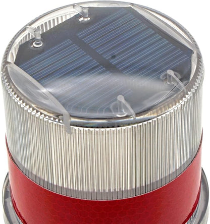 PENCK Solar LED Warning Light Waterproof Driveway Lights Flashing Barricade Light Road Construction Safety Signs Flash Traffic Marina Dock Barge Boat Safety Beacon Light Red