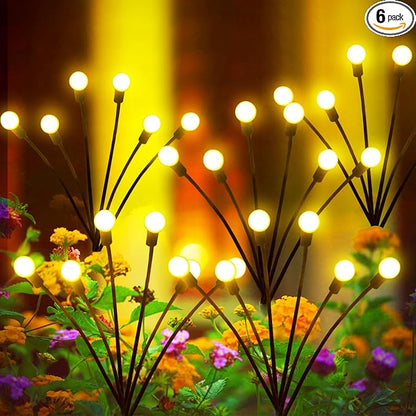 Solar Lights Outdoor, 6 Pack Solar Garden Lights, Firefly Lights, Garden Decorations for Yard Patio Pathway Lawn, Gifts for Mom Women