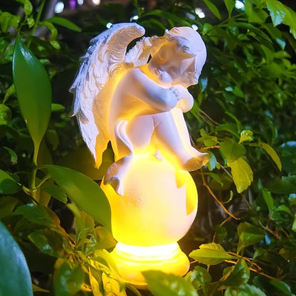 for Angel Lights Solar Stake for Garden, Decorative Stake Light Solar Angel Garden Decor, Waterproof Outdoor Figurine Lights, Angel Statues Light fit Cemetery, Grave, Lawn, Patio, Pathway