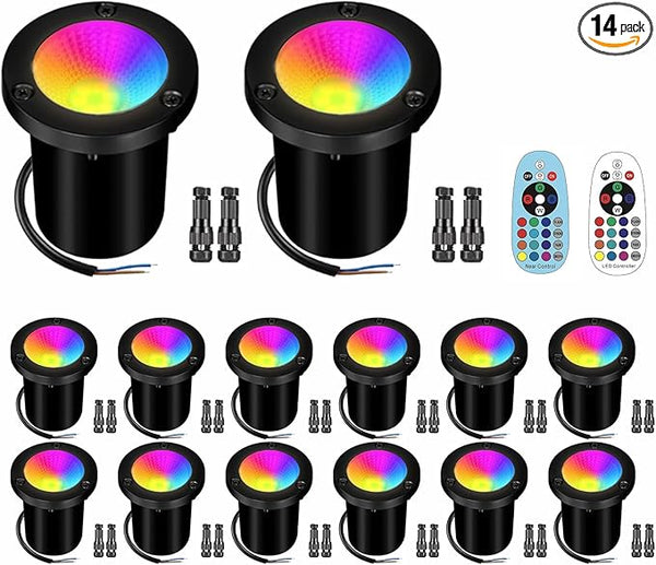Landscape Lighting - 10W RGB Landscape Lights with Color Changing, 12V-24V Waterproof Outdoor In-Ground Lights for | Lumora