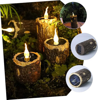 Sosoport Solar Stump Lamp Durable Landscape Light for Garden Easy Installation Solar Pathway Light Decorative Outdoor Lighting for Patio Diameter Height