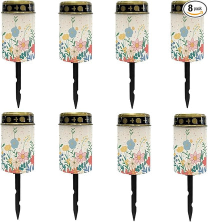 Floral Solar Lights Outdoor for Walkway Solar Pathway Lights Waterproof Solar Lantern Landscape Lighting Solar Garden Lights Pathway Decorations for Yard Patio