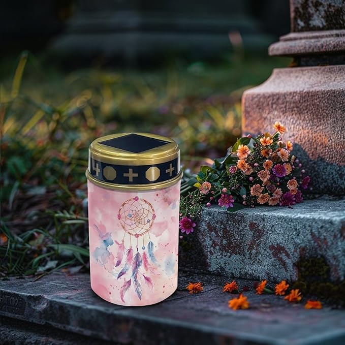 Dreamcatcher Cemetery Solar Lights Memorial Solar Lights Waterproof Grave Decorations Gifts for Cemetery Home Outdoors Lawn Outdoor Yard Patio