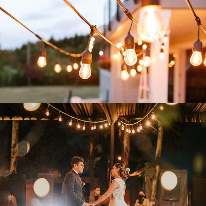 BRIMAX 12FT Outdoor String Lights with 5 LED Bulbs Outdoor Lights Shatterproof Edison Bulb Commercial Grade Waterproof LED Outside Light for Bistro Gazebos Porch Patio Garden