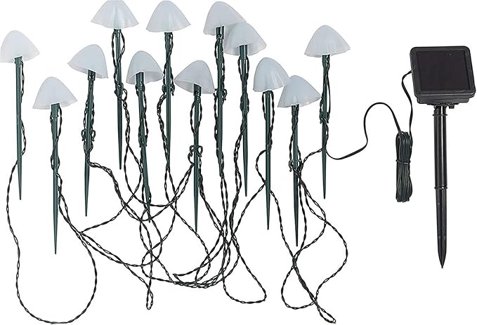 Mini Solar Mushroom Light 8 Modes 11.5ft Solar Pathway Lights 10 LEDS Multi-Color Fairy String Light Outdoor Waterproof Cute Mushroom Shaped Landscape Light for Christmas Halloween Backyard Lawn 1 Set