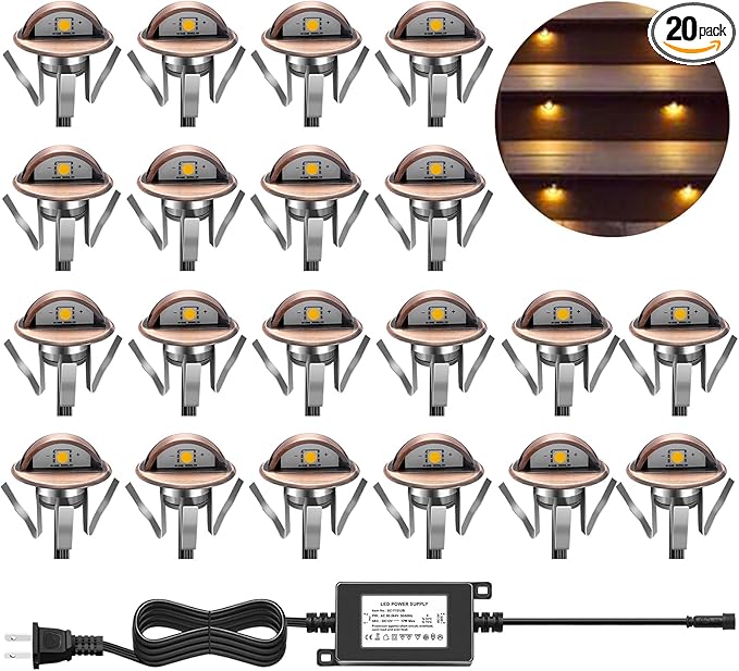 LED Step Lights Low Voltage IP65 Waterproof Recessed LED Deck Lighting, Half Moon F1.38 Yard Garden Patio Step | Lumora