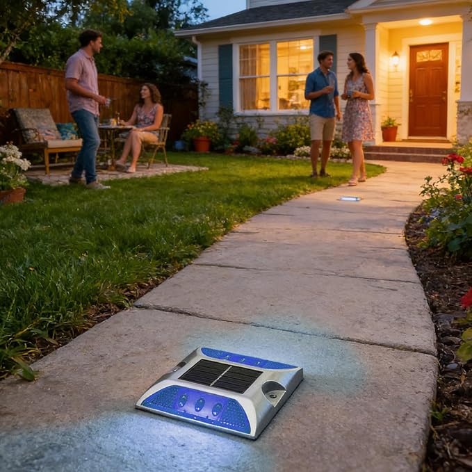 Solar Deck Lights | Waterproof LED Garden Lighting - LED Solar Powered Driveway - Outdoor Security Flood Light | Lumora