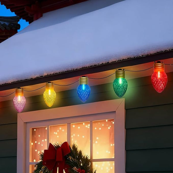 16Ft Jumbo LED Multicolor Valentine's Day String Lights Outdoor with 10 T13 LED Strawberry Bulb, Clear Multicolor | Lumora