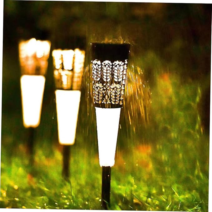 Gadpiparty 6pcs Solar Garden Pathway Lights Outdoor Lawn Courtyard In-ground Stakes Waterproof Landscape Lamp Warm Colorful LEDs for Yard Walkway Decoration