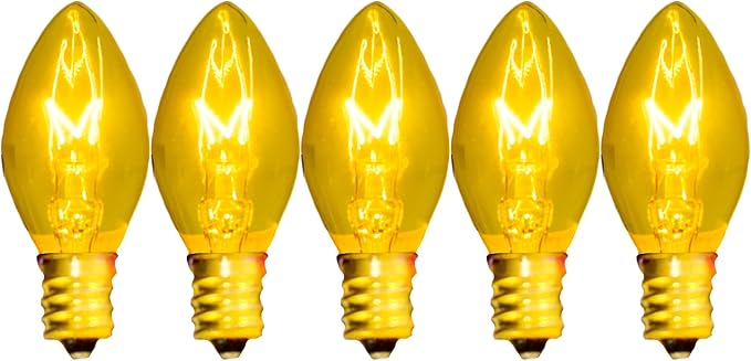 EST. LEE DISPLAY L D 1902 Outdoor Patio String Lights Bulbs & Green Hanging Cord Set Christmas Holiday Seasonal Light Bulbs & Cord Included 25FT C-9 E17 (Green Wire, Yellow)