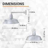 14in. Galvanized Outdoor Gooseneck Barn Light Fixture with 13in. Long Extension Arm - Wall Sconce Farmhouse | Lumora