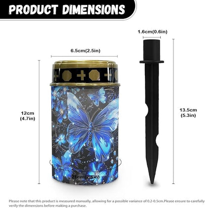 Butterfly Solar Light for Grave Automatic Solar Garden Lights Night Light Landscape Path Lights Solar Lights for Outdoor Garden Guardian Light Blue