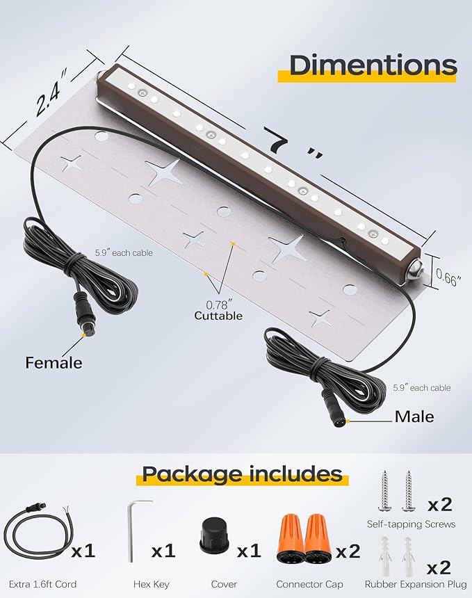 7-Inch Landscape Lighting, Step Lights (12V-36V AC/DC), 2.5W, IP67 Waterproof, 2700K