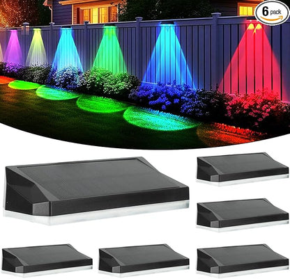 Solar Fence Lights Outdoor Waterproof LED, 13 Lighting Modes, Solar Outdoor Lights Dual Installation IP65 Energy Saving Solar Garden Lights, For Backyard Railings Steps Patio Walls Home Decoration