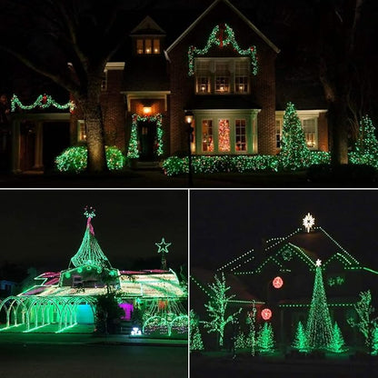 Brizled C9 Green String Lights, 16ft 25 LED Faceted Christmas Light Connectable, 120V UL Certified Roof Lights, Indoor Outdoor Xmas Tree Lights for Halloween Christmas St. Patrick's Day Party Garden