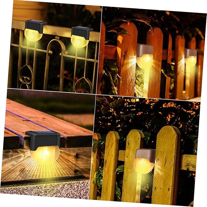 DOITOOL Solar Powered LED Stair Light Warm Outdoor Step Lamp for Fence Handrail Easy Installation Weather Resistant | Lumora