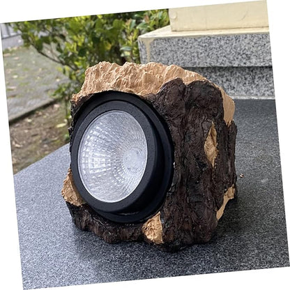 Solar Outdoor Lights for Garden Pathway Waterproof Simulated Tree Stump -Pack Solar Pathway Lights for Landscape Decoration