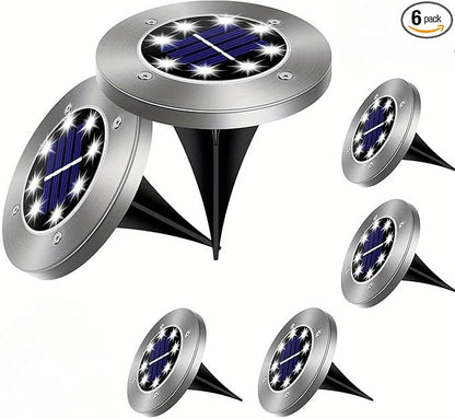 6/16/18 Pack Solar Lights Outdoor, IP44 Waterproof Solar Ground Lights with 8 Modes, Solar Powered Landscape Lighting for Garden Pathway, Driveway, Patio, Backyard, Easter Ramadan Holiday Decor (6)