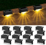 APONUO Solar Deck Lights 16 Pack, Solar Lights Outdoor Waterproof Led Solar Step Lights for Outside | Lumora