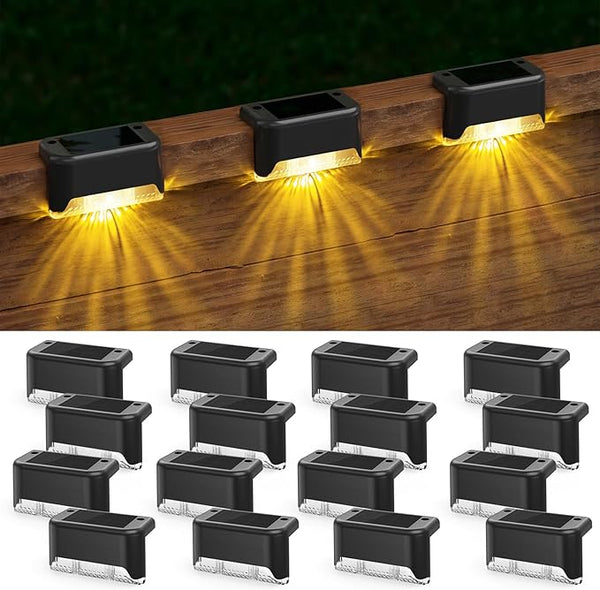 APONUO Solar Deck Lights 16 Pack, Solar Lights Outdoor Waterproof Led Solar Step Lights for Outside | Lumora