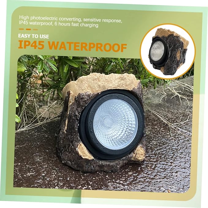 Solar Outdoor Lights for Garden Pathway Waterproof Simulated Tree Stump -Pack Solar Pathway Lights for Landscape Decoration