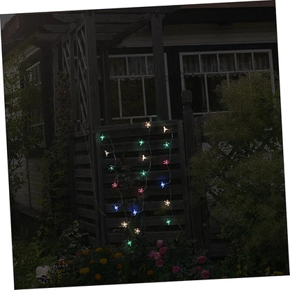Solar Cherry Blossom String Lights LED Colorful Outdoor Decor Creative Flower Shape Solar String Lamp with Modes Energy-Saving Patio Lighting for Garden Fence Wedding Party