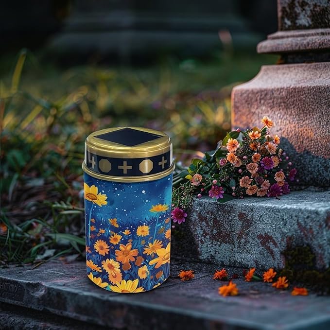 Yellow Flower Solar Path Lights Outdoor Waterproof Walkway Solar Lights for Outside Solar Powered Outdoor Lights Solar Powered Pathway Lights for House Yard Decor