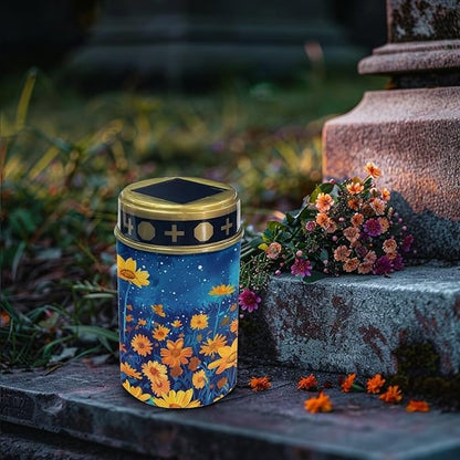 Yellow Flower Solar Path Lights Outdoor Waterproof Walkway Solar Lights for Outside Solar Powered Outdoor Lights Solar Powered Pathway Lights for House Yard Decor