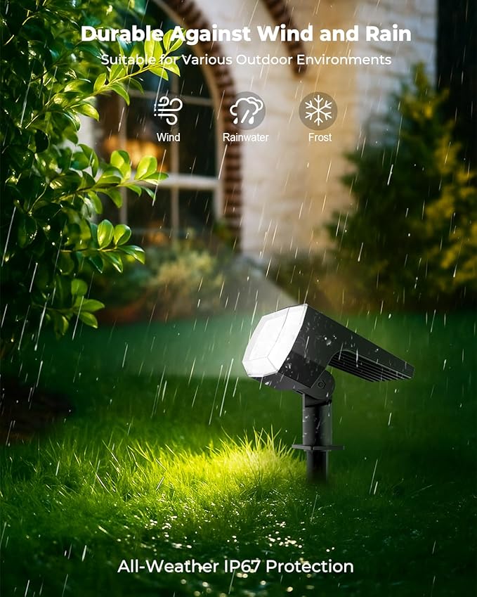 6 Packs Solar Spot Lights Outdoor, 64 LED 6500K Solar Lights Outdoor, IP67 Waterproof, Adjustable Brightness Dusk | Lumora