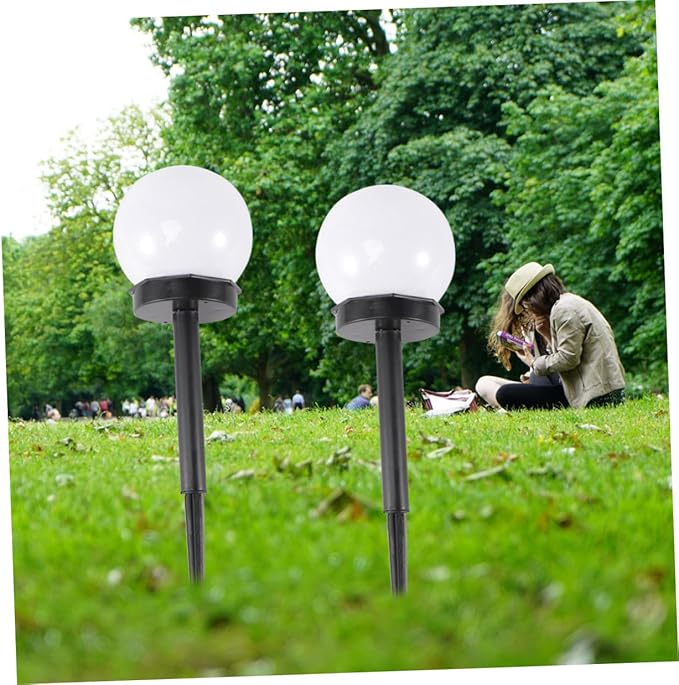 4pcs Solar Lawn Lamp Warm Light Waterproof Ground Plug Courtyard Garden Solar Path Lights Outdoor Landscape Lighting for Yard Pathway Decor