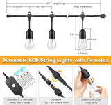 Mlambert Plug in 3 Color Outdoor LED Dimmable String Lights Bundle with 6 Pack Replacement Bulbs | Lumora
