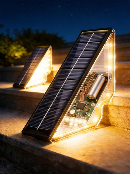 Solar Powered Step Lights for Outside Waterproof Led, Deck Outdoor Decor Stair Stairwell Lighting for Front Door, Patio, Back Porch, Ring Pathway (Warm White, 2pcs) (Warm White, 4pcs)