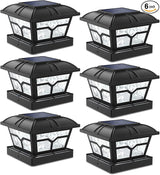 SIEDiNLAR Solar Post Cap Lights Outdoor 2 Color Modes 8 LEDs for 4x4 5x5 6x6 Posts Fence Patio Deck Decoration Warm | Lumora