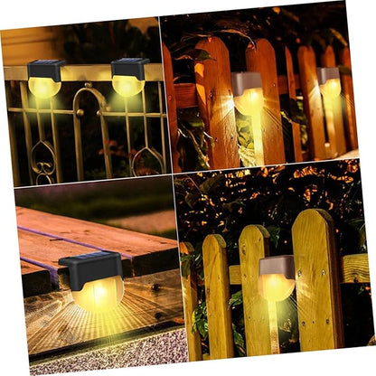 1Pc Solar Outdoor Stair Lamp Warm LED Lighting for Handrails and Fences Easy Installation Weather Resistant Solar Powered Light for Steps and Decks