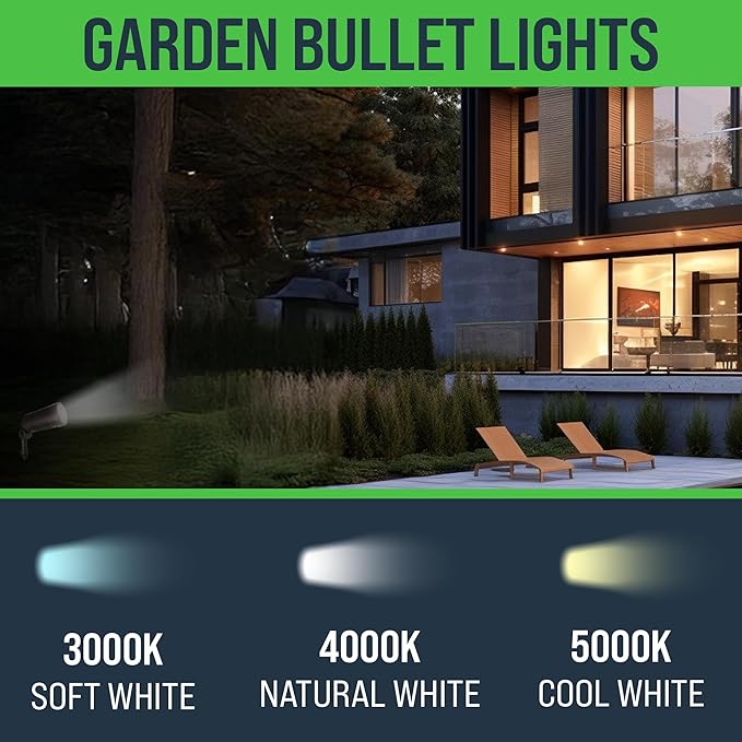Outdoor Landscape Spotlights – 3000K/4000K/5000K Color Changing Options in Aluminum Housing – 120 Voltage | Lumora