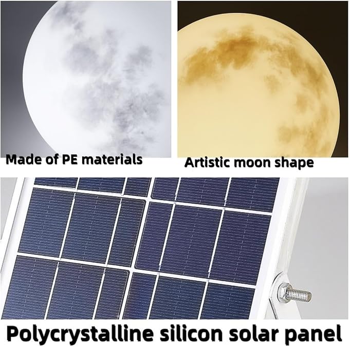 Solar Moon Lamp, Outdoor Solar Lights Decor, Color Changing LED Ball Light, Orb Light for Bar Yard Patio Pool Pathway Nightlight Relax Decoration(Hanging Type,30cm-11.8in)