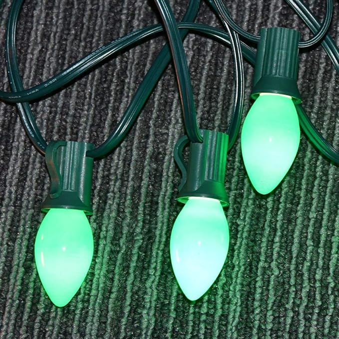 GOOTHY 25 Pack C7 Green Christmas Light Bulbs, C7 Incandescent Christmas Replacement Light Bulbs for Outdoor String | Lumora